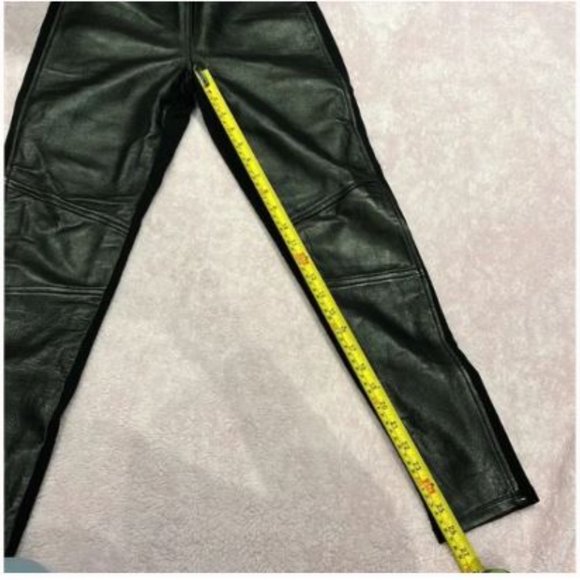 *NWT* 100% Lambskin Leather High-Waist Panel Leggings - Picture 12 of 15
